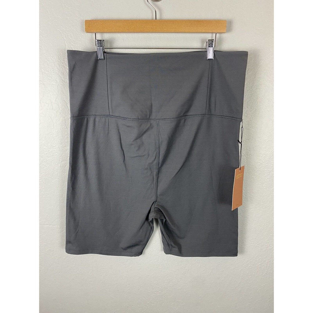 NWT Girlfriend Collective Plus Size 4X High Waist Bike Shorts Gray 7.5” Inseam